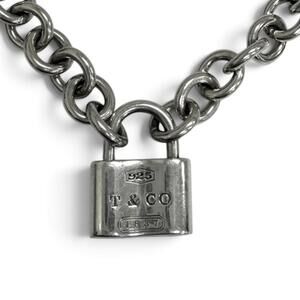 TIFFANY&Co. Tiffany 1837 Lock Cadena Donut Link SV925 Choker Necklace, Silver...